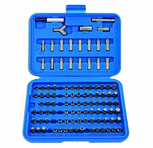 Laser 100pc Bit Set with Bit Holder in Blue