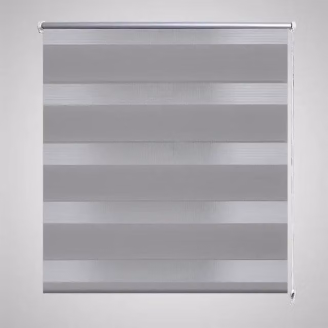 Berkfield Home Zebra Day and Night Blind, Grey and White, W: 140 cm, H: 175 cm