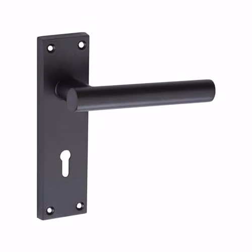 Golden Grace Victorian Lever Lock Door Handles, Matt Black Key Lock Set – 2