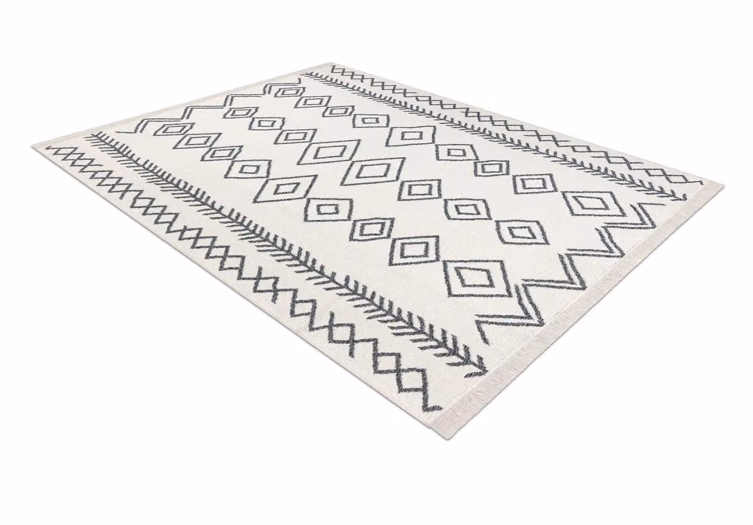 RugsX Twin Reversible Cotton Rug in Multicolour with Fringes, W/D/H: 90 x 60 x 1 cm – 4