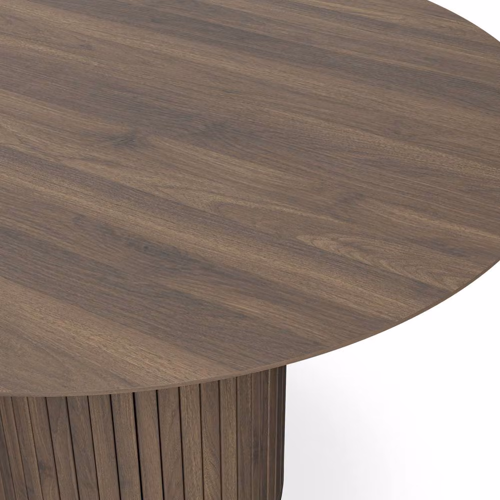 More4Homes Arlo Walnut Round Dining Table and 4 Black Raye Velvet Dining Chairs Set, W/D/H: 120 x 120 x 75 cm – 3