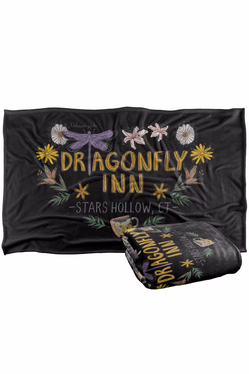 Warner Bros. Gilmore Girls Dragonfly Inn Chalk Floral Heart Super Soft Microfibre Throw Blanket, Multicolour, W: 152 cm, D: 127 cm – 7