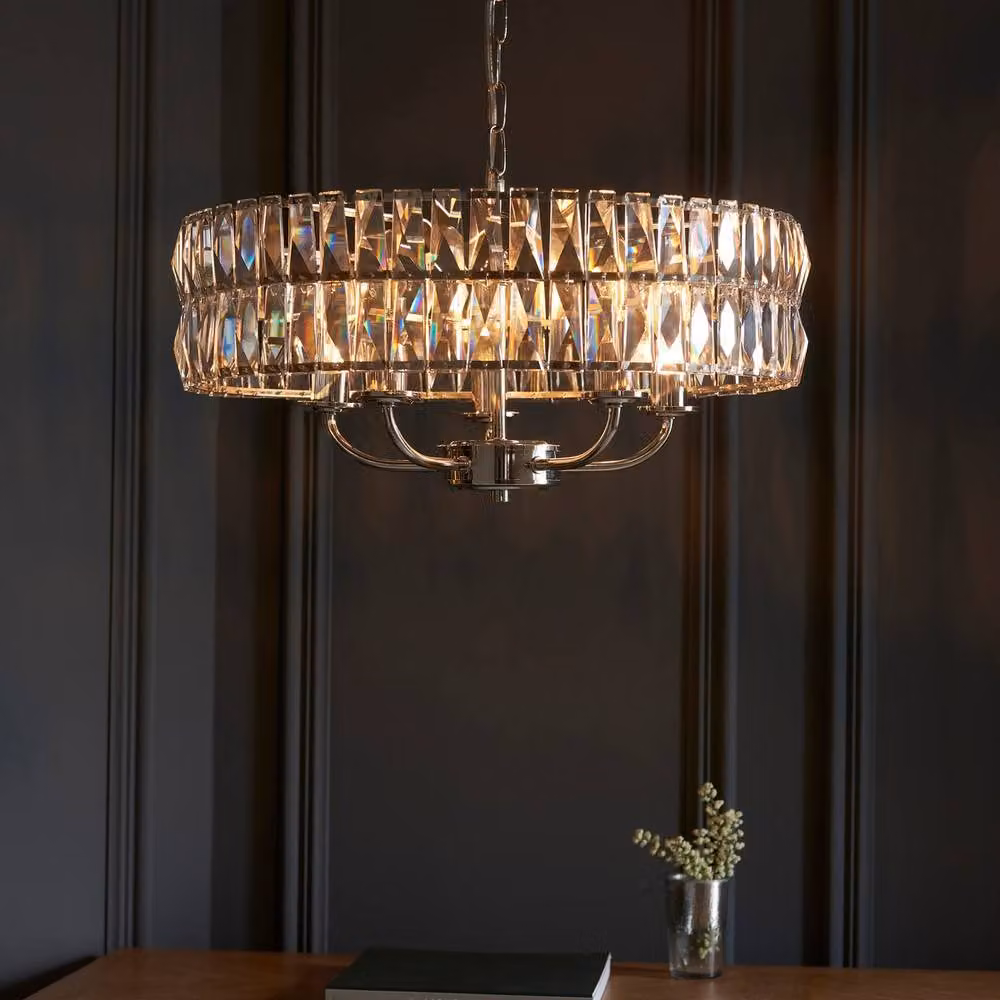 Netlighting Clifton 5 Light Multi Arm Pendant Ceiling Lamp in Silver – 2