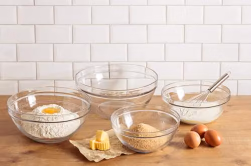 Duralex Lys Transparent Glass Stacking Bowls, Pack of 6, Diameter: 9 cm – 2