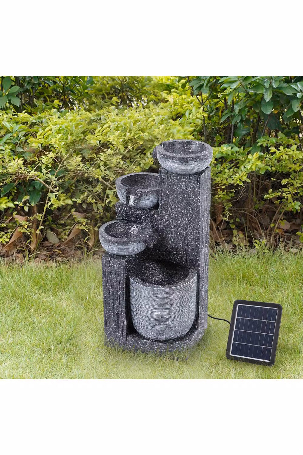 Living and Home Solar-Powered Outdoor Water Fountain Rockery Decor in Grey, W/D/H: 58.0 x 25.5 x 20.0 cm – 2