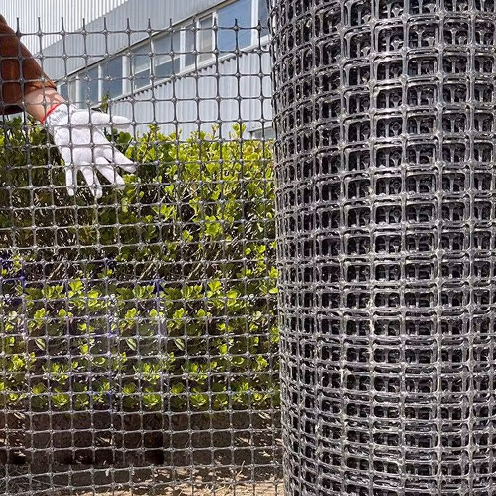 FLAVORA Black Plastic Garden Mesh Fence, 10m – 4