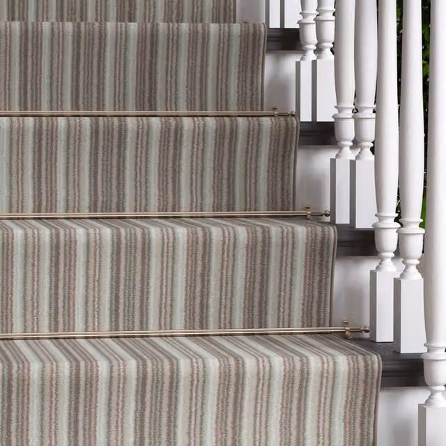The Rug House Striped Cut To Measure Stair Runner, Beige, W: 70 cm, L: 365 cm