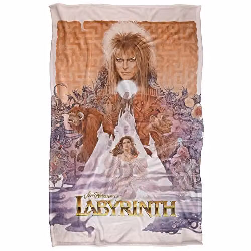 LOGOVISION Jim Henson Labyrinth Maze Montage Poster Super Soft Fleece Throw Blanket, Multicolour, W: 91 cm, D: 147 cm – 1