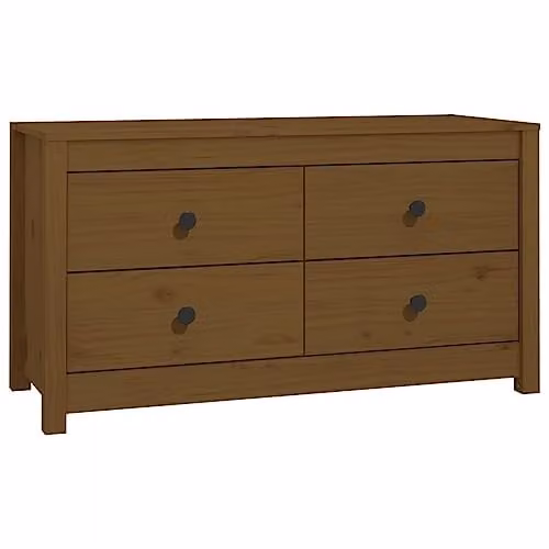 vidaXL Side Cabinet in Brown Solid Pine Wood W/D/H: 100 x 40 x 54 cm