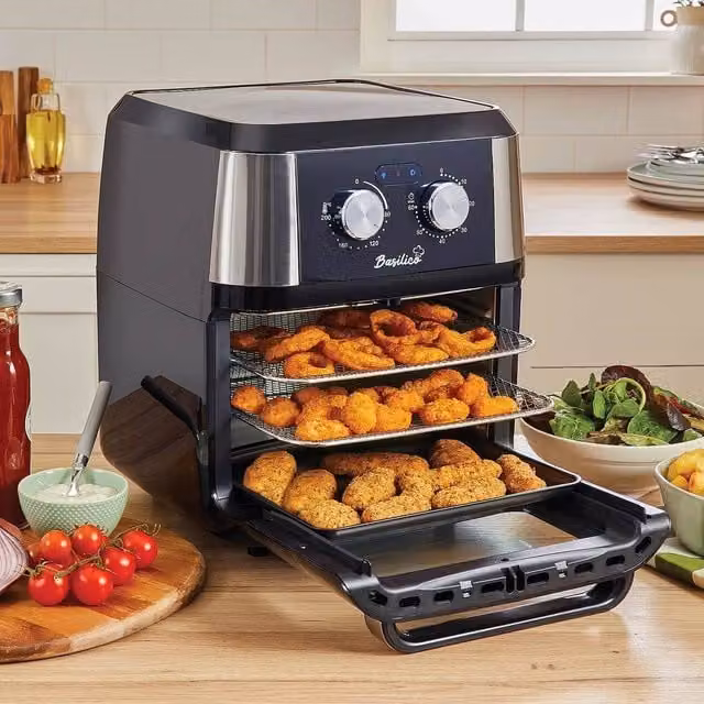Basilico 12L Multi-Function Air Fryer Oven with Rotisserie and Timer, Black – 1