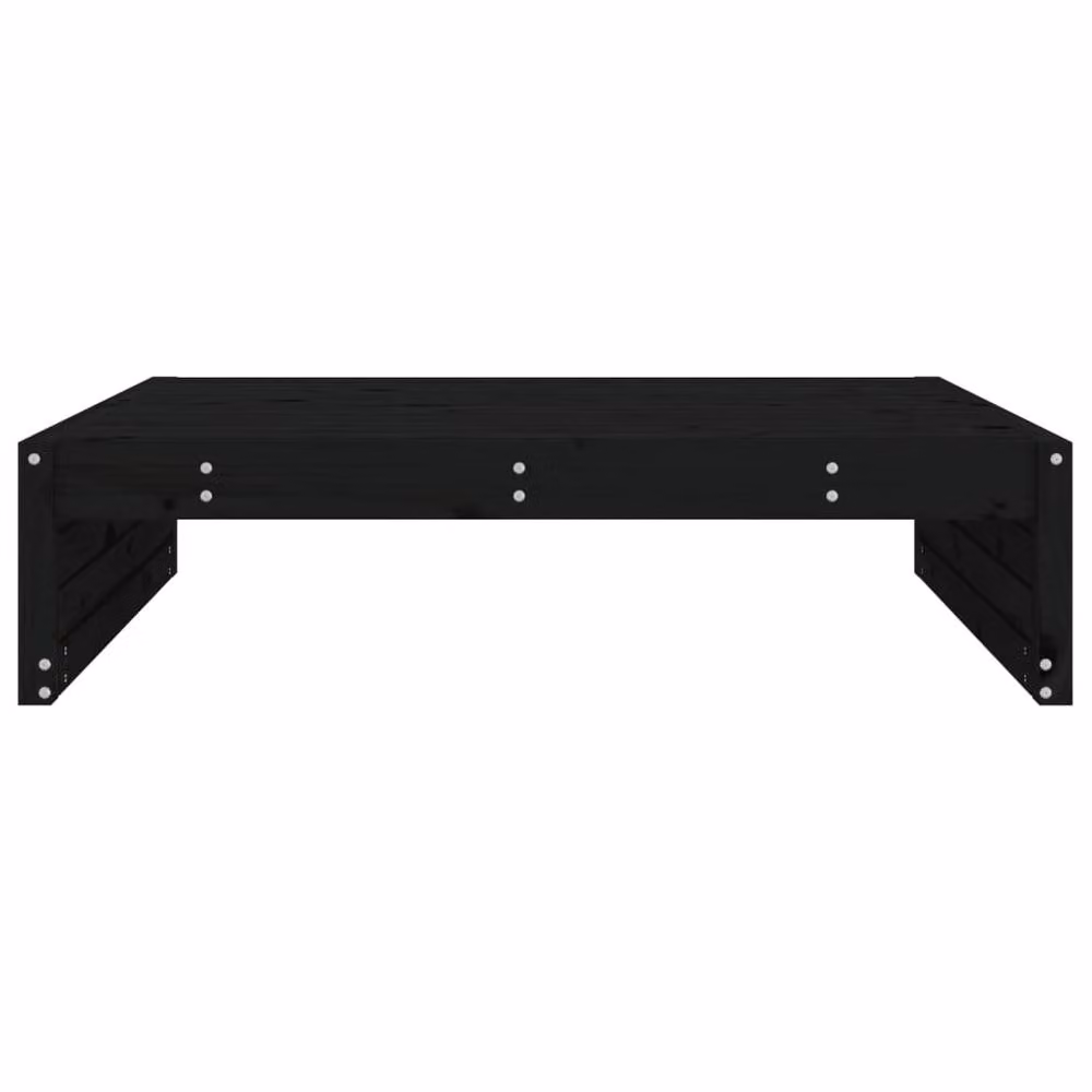 Berkfield Home Rustic Garden Footstool in Black Solid Pine, W: 120 cm, D: 80 cm, H: 30 cm – 3
