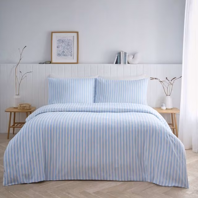 Portfolio Home Blue Striped Duvet Cover Set, W/D/H: 90 x 200 cm