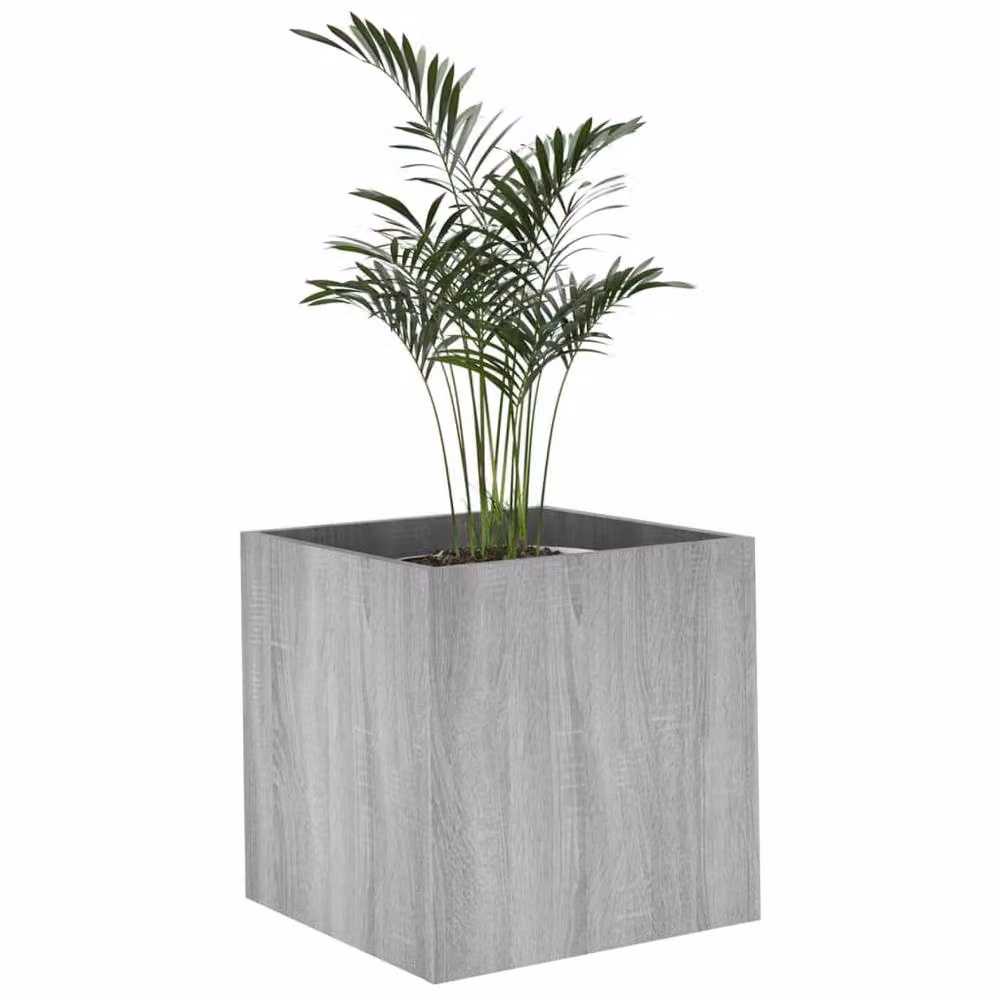 Berkfield Home Grey Sonoma Planter Box in Engineered Wood, W/D/H: 40 x 40 x 40 cm – 2