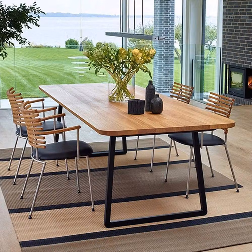 KORVIXA Black Industrial Trapezoid Metal Bench Legs – 3