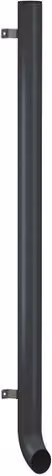 Lindab Galvanised Steel Vandal Reinforced Pipe with Shoe, Graphite, Diameter: 102 mm, Length: 2 m