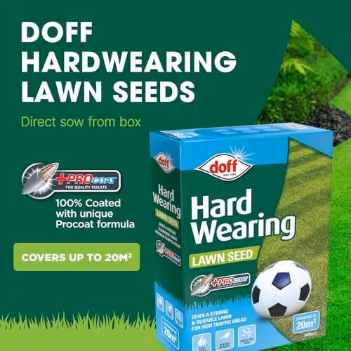 Doff Hard Wearing Pelleted Lawn Seed, 500 g – 2