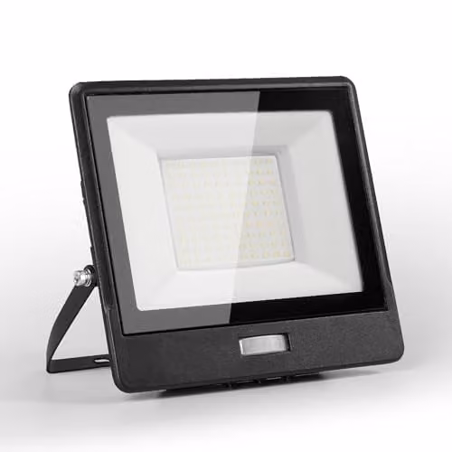 Harper Living 50W LED Outdoor PIR Floodlight with Motion Sensor, 4300 Lumen, 6500K Cool White, IP65 Waterproof, Black