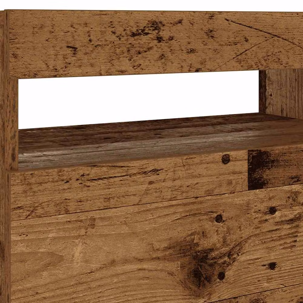 Berkfield Home Modern Bedside Cabinet with Integrated LED Lights in Brown, W/D/H: 60 x 35 x 40 cm – 6