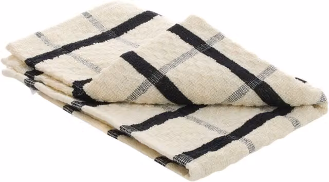 Universal Textiles Luxury Waffle Pique Striped Tea Towel in White, Black or Red
