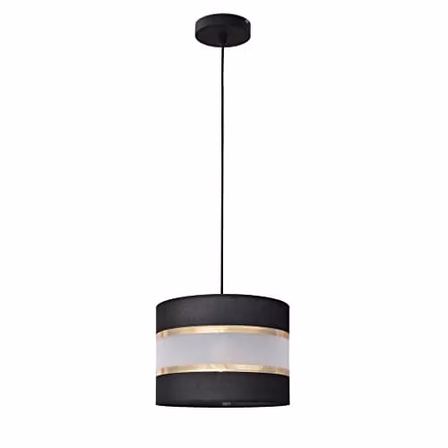 Netlighting Helen Cylindrical Pendant Ceiling Light in Black and Gold