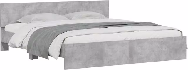 Berkfield Home Durable Upholstered Bed Frame with Under-Bed LED Lighting in Concrete Grey, W/D/H: 180 x 200 x 70 cm – 1