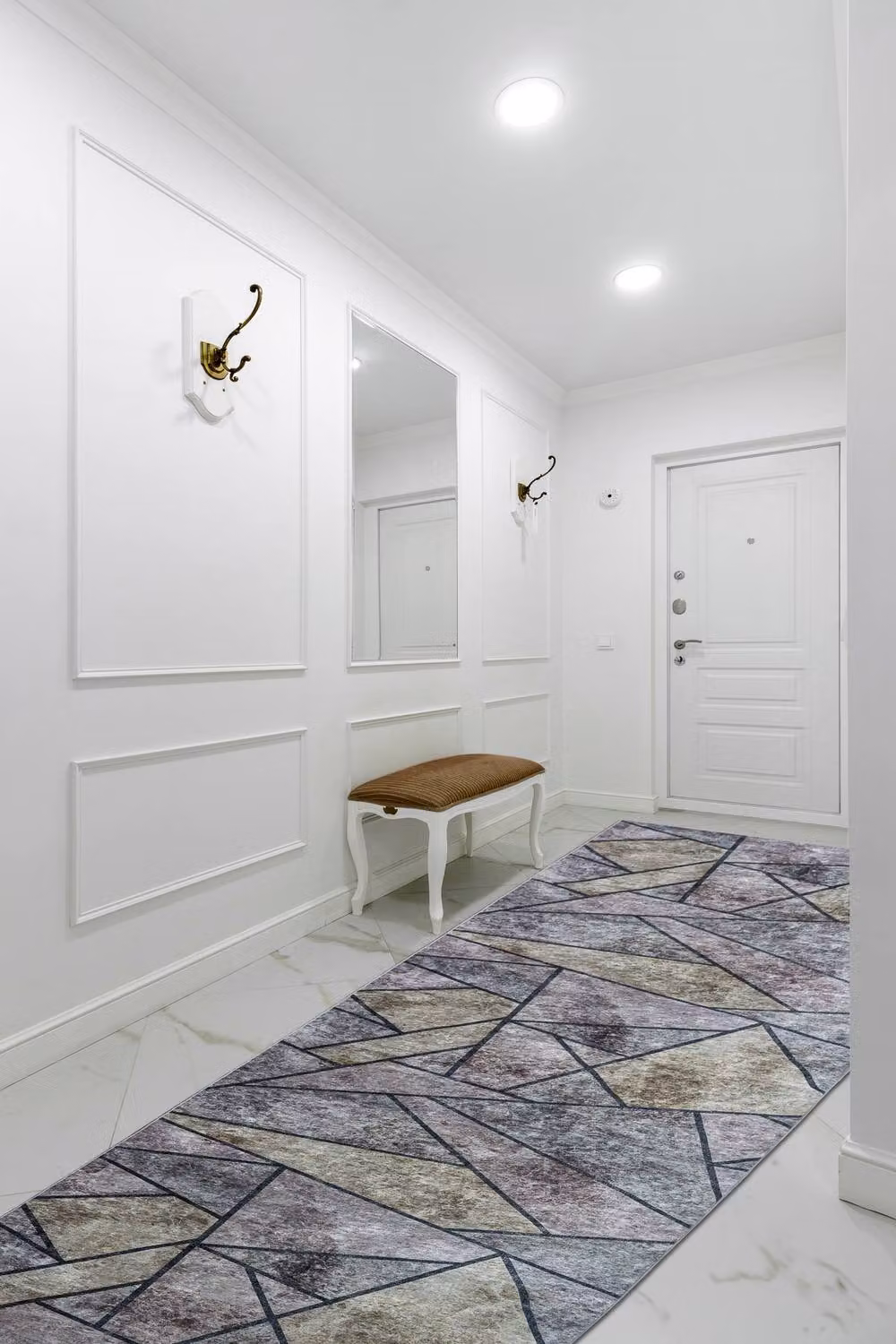 RugsX Lotus Anti-Slip Grey Geometric Runner W: 80 cm, L: 470 cm – 3