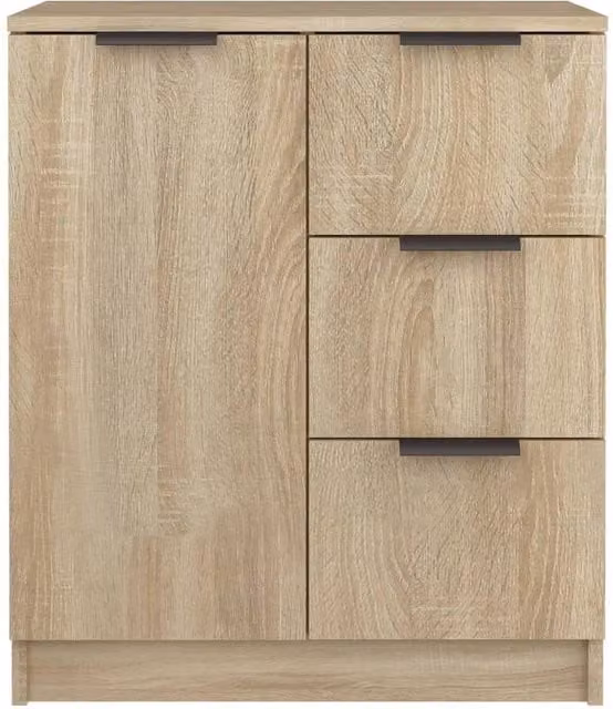 Berkfield Home Sonoma Oak Sideboard in Light Tan Beige, W/D/H: 120 x 40 x 70 cm