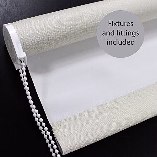 Riva Home Eclipse Blackout Roller Blind in Ivory Polyester, W: 153 cm, H: 162 cm – 2