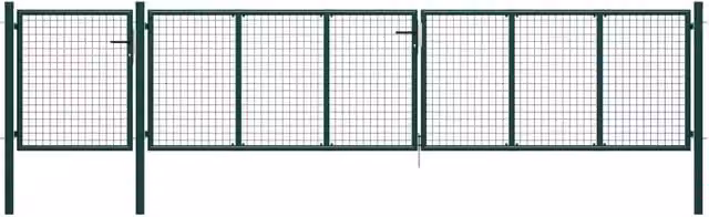 Berkfield Home Steel Wire Mesh Garden Gate, Green, W: 500 cm, H: 100 cm – 1
