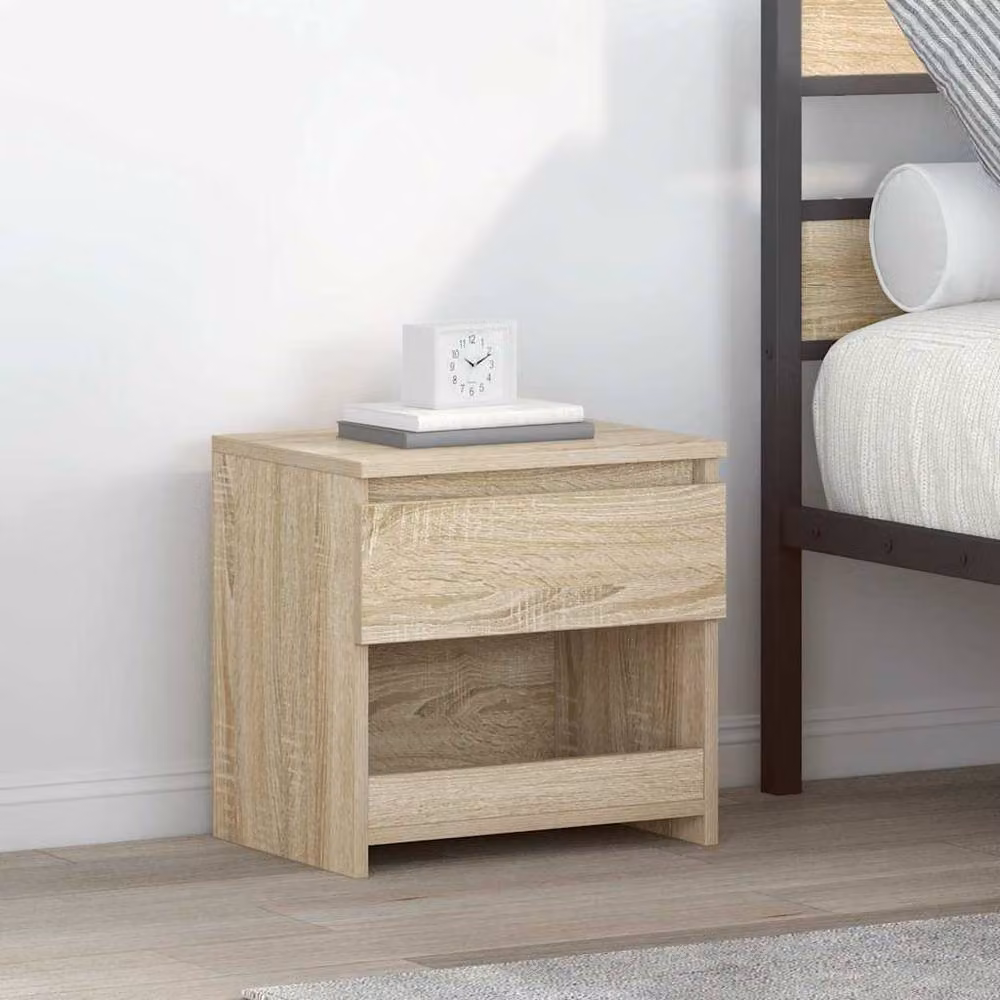 Berkfield Home Sonoma Oak Bedside Cabinet in Light Tan, W/D/H: 40 x 30 x 39 cm – 2