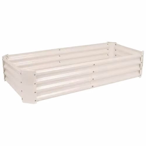 Harbour Housewares Ivory Galvanised Steel Raised Garden Bed, W: 180 cm, D: 90 cm, H: 30 cm – 1