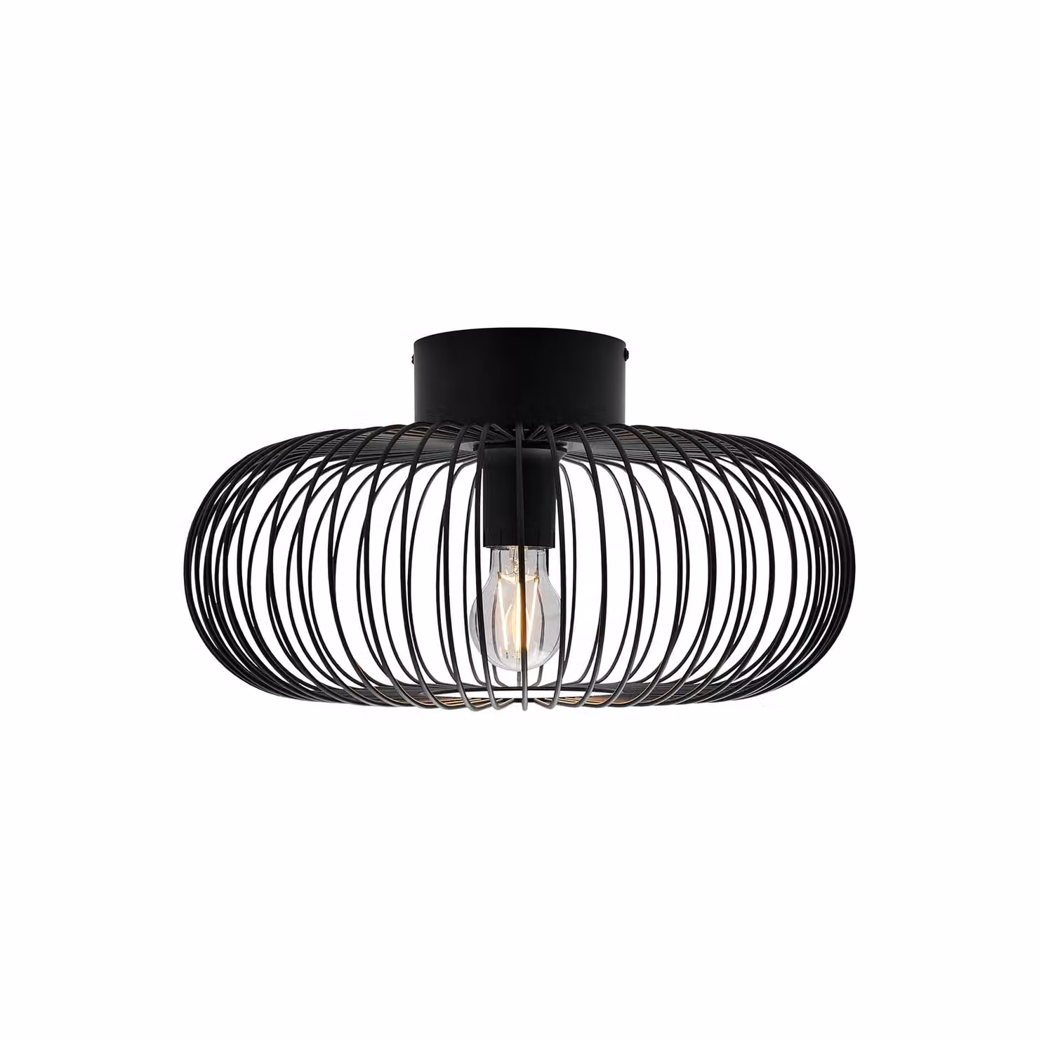 Nordlux Beroni Black Metal Round Ceiling Light for Hallways, E27, Diameter: 40 cm – 2
