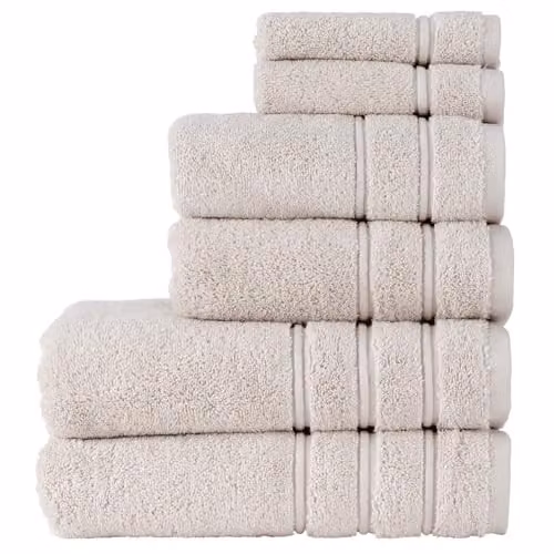 Christy Antalya 6 Piece Luxury Turkish Cotton Towel Set in Beige, 600GSM