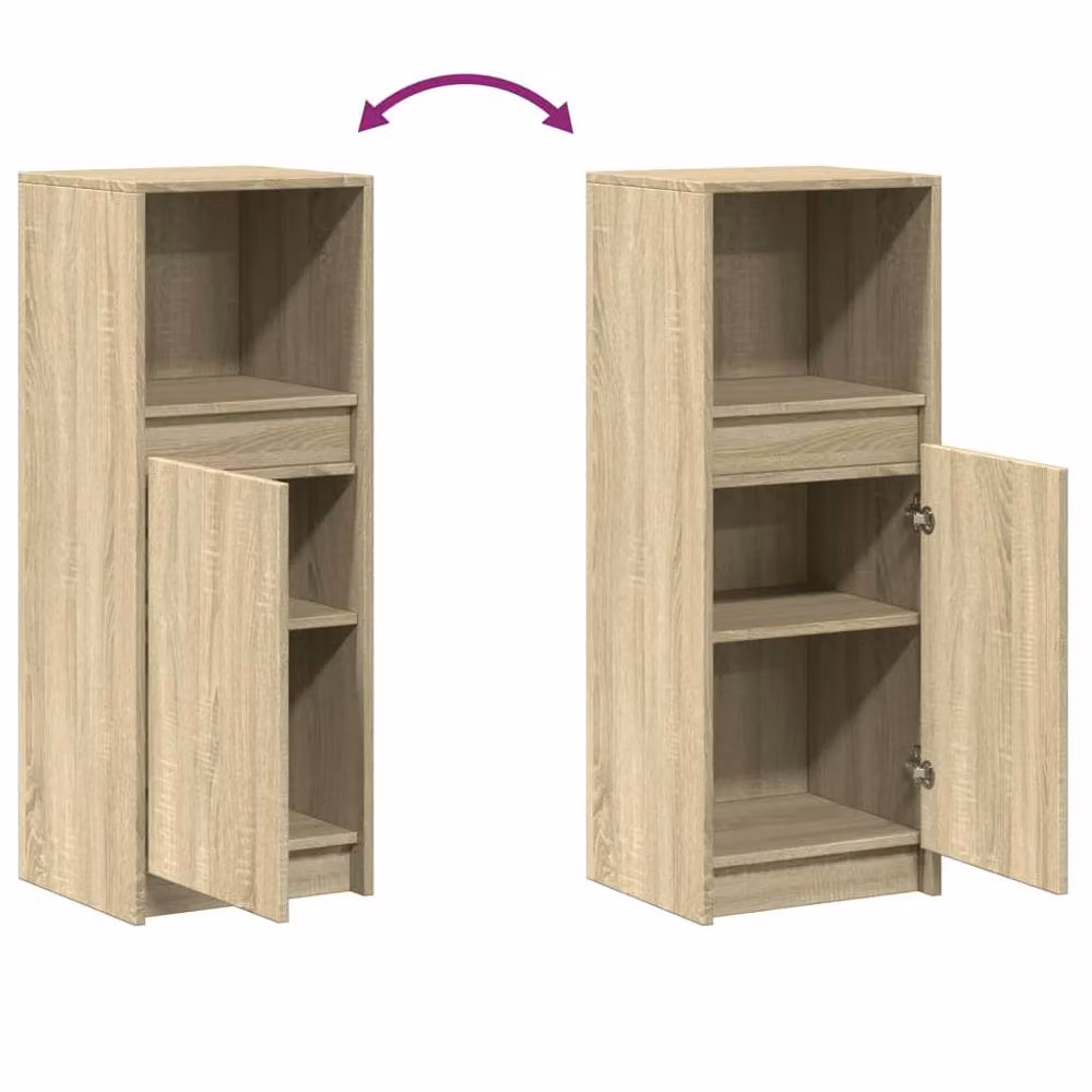 Berkfield Home Sonoma Oak Sideboard with Integrated LED Lighting in Light Tan, W/D/H: 100 x 38 x 34 cm – 4