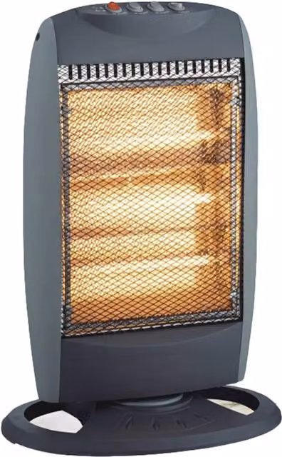 MANTRARAJ 1200W Portable Halogen Electric Heater with 3 Settings and Oscillating Function in Grey – 1