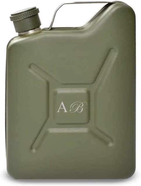 Uniqueful Personalised Engraved Green Jerry Can Tumbler in Stainless Steel, 125 ml