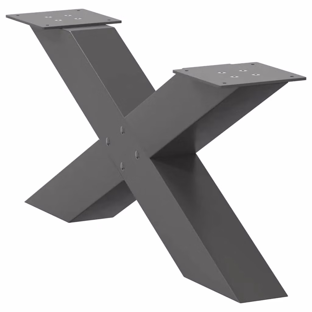 Berkfield Home X-Shaped Coffee Table Legs, 2 Piece Anthracite Steel Set, H: 70 cm, W: 30.5 cm – 3