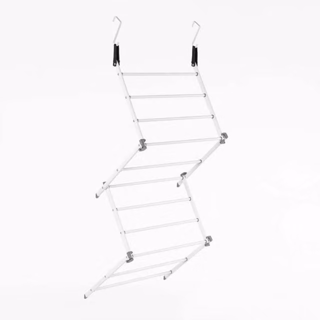 Nordara White Compact Over Door Clothes Airer and Foldable Towel Drying Rack Hanger – 1