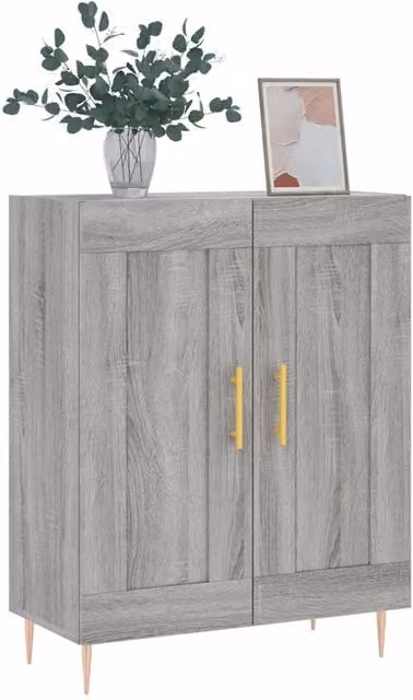 Berkfield Home Grey Sonoma Sideboard in Engineered Wood W/D/H: 69.5 x 34 x 90 cm