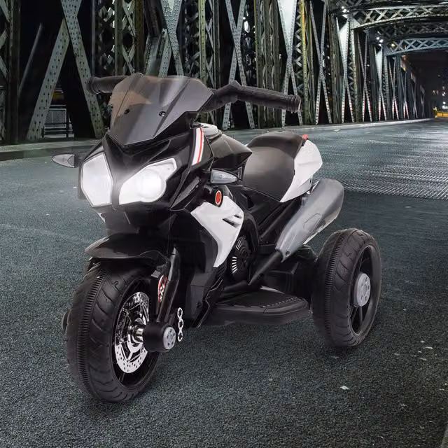 HOMCOM Kids Electric Motorcycle Ride On Toy with 6V Rechargeable Battery, Music, Horn and Lights, Black