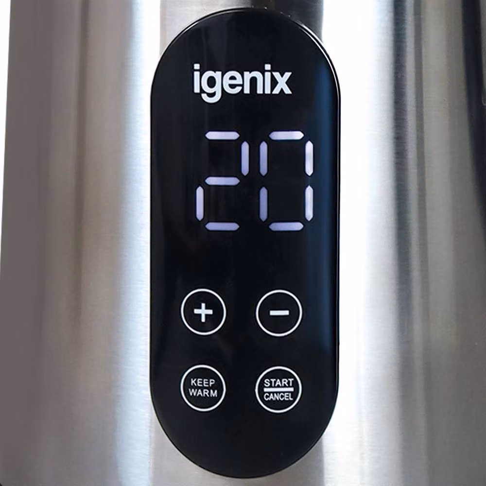 Igenix Digital 3000W Stainless Steel Jug Kettle with Temperature Control and Keep Warm Function, 1.5L, Silver – 2