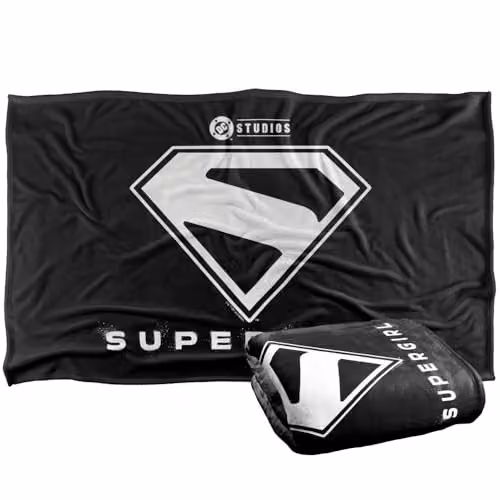 Warner Bros. Supergirl 2026 White Shield Super Soft Fleece Throw Blanket, Multicolour, W: 91 cm, D: 147 cm – 1