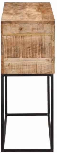 Berkfield Home Beautiful Console Table in Brown Solid Mango Wood and Iron, W/D/H: 110 x 30 x 75 cm