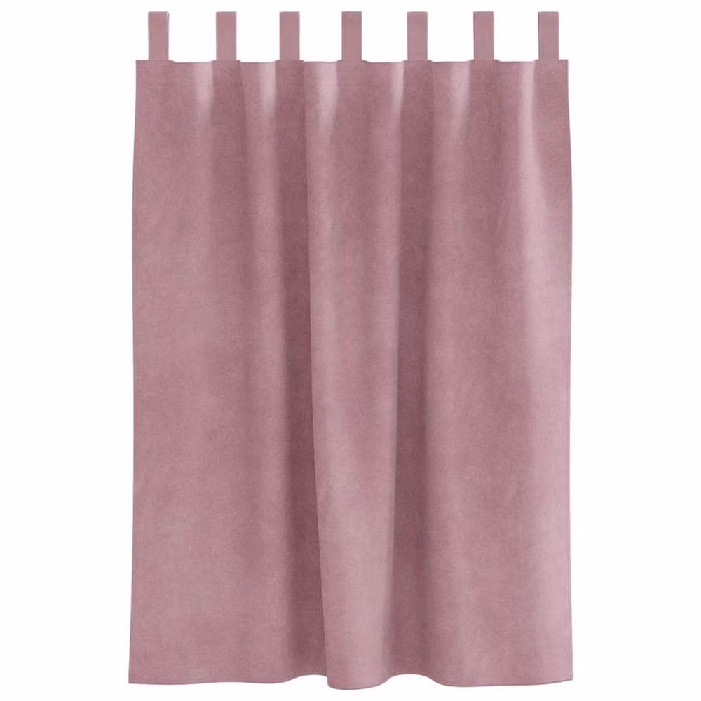 Berkfield Home Pink Velvet Blackout Curtains with Hanging Loops, 2 Pack – 3