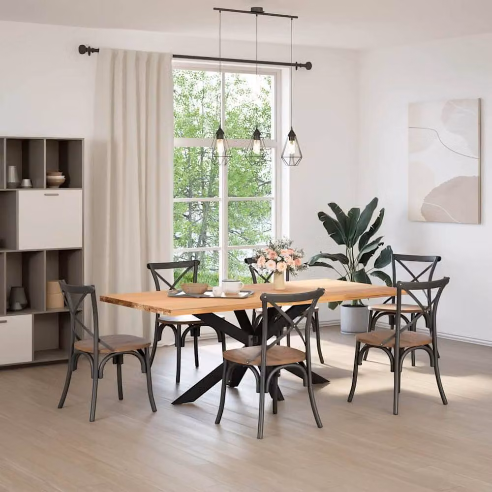 Berkfield Home Spider Shape Dining Table Leg in Matt Black Steel, W: 150 cm, D: 78 cm, H: 72-73 cm – 1