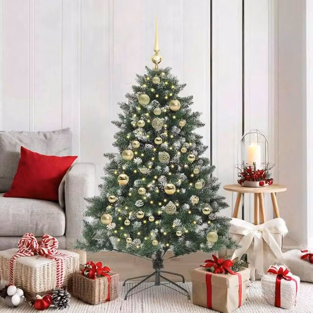 Berkfield Home Green Artificial Christmas Tree with Stand, W/D/H: 105 x 105 x 150 cm – 1