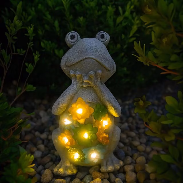 ILFD Group Ltd Solar Frog Garden Ornament in Grey, 6 Pack – 1