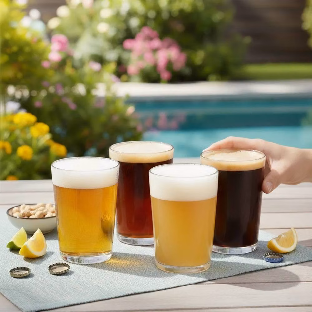 EONLION Set of 4 Clear Bistro Cocktail and Beer Tumbler Glasses, 510 ml each – 3