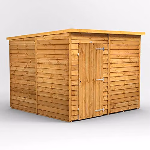 Powersheds Premium Pent Overlap Wooden Storage Shed in Brown, Windowless