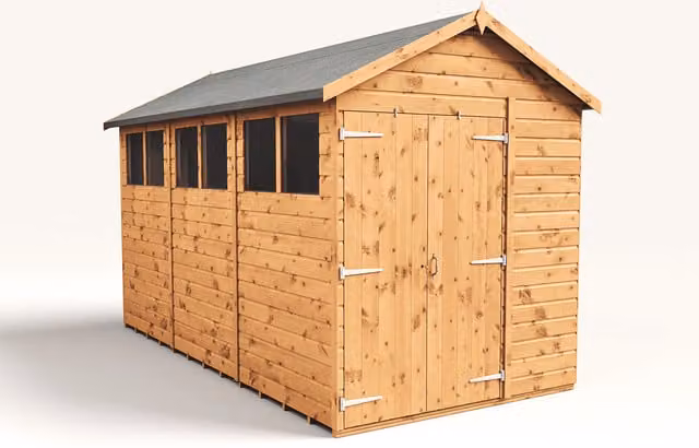 Empire Sheds Brown Modular Apex Garden Shed with Double Door and Windows